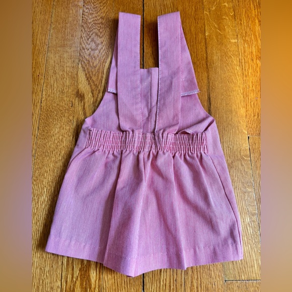 Vintage Red & White Striped Polyester/Cotton Overalls - Picture 4 of 11